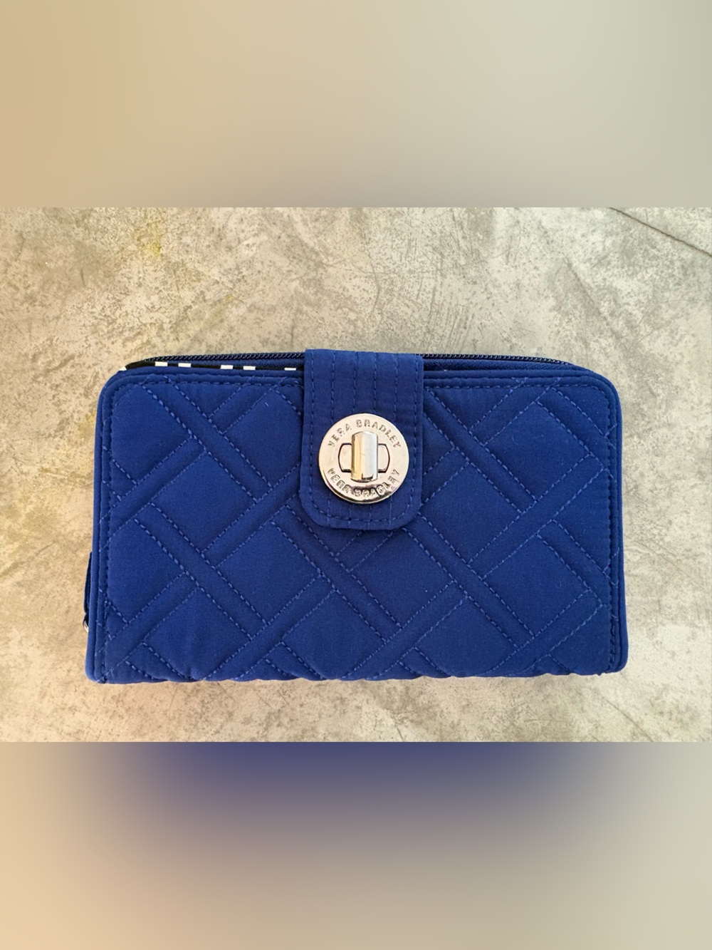 Vera Bradley RFID Turnlock Wallet in Cobalt Blue